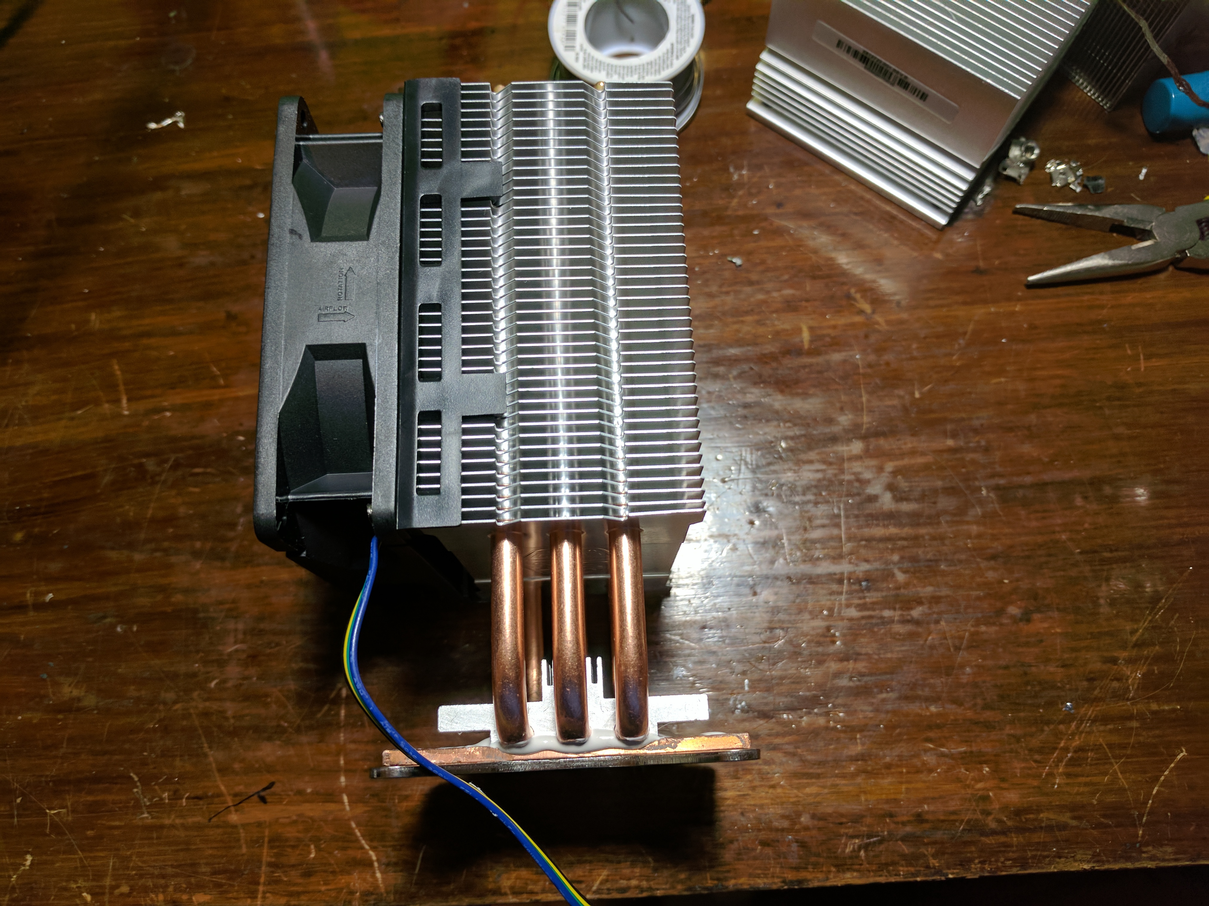 Installing a PC heatsink onto an Xbox 360