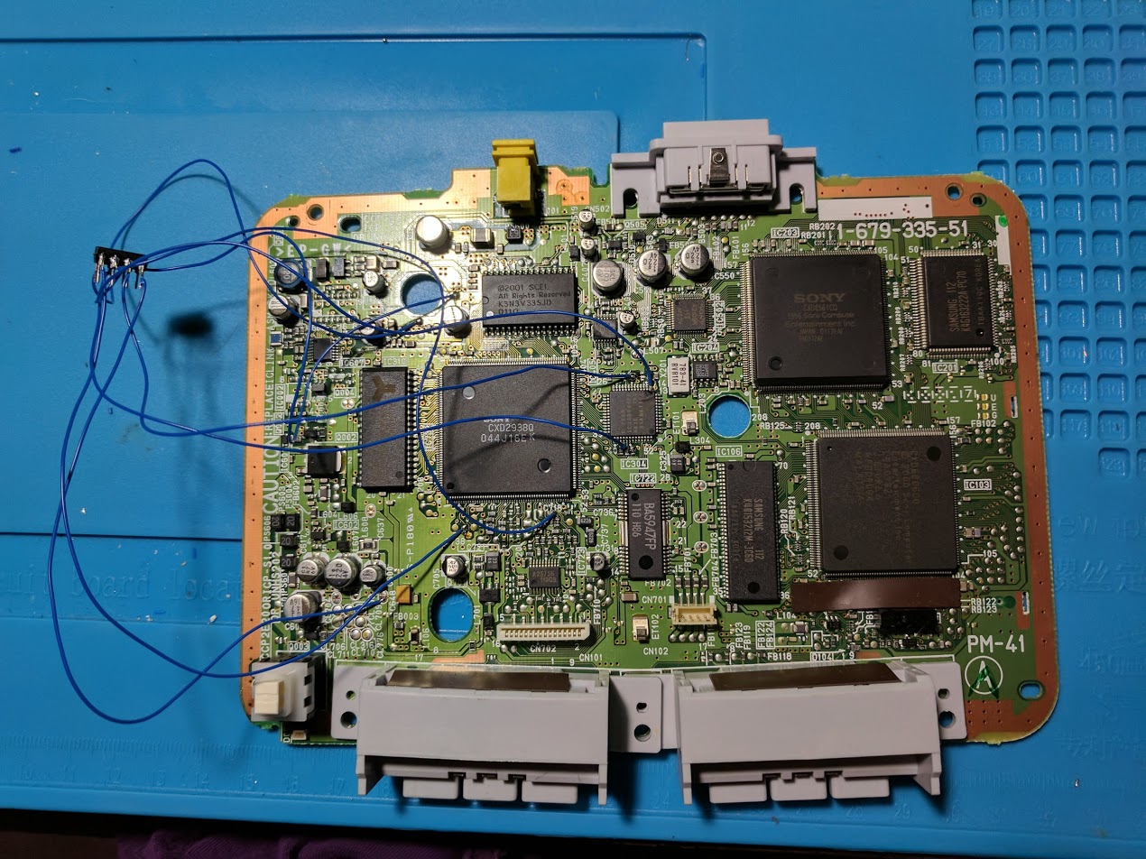 SCPH 101 PSone MM3 modchip installation PM 41 NTSC board