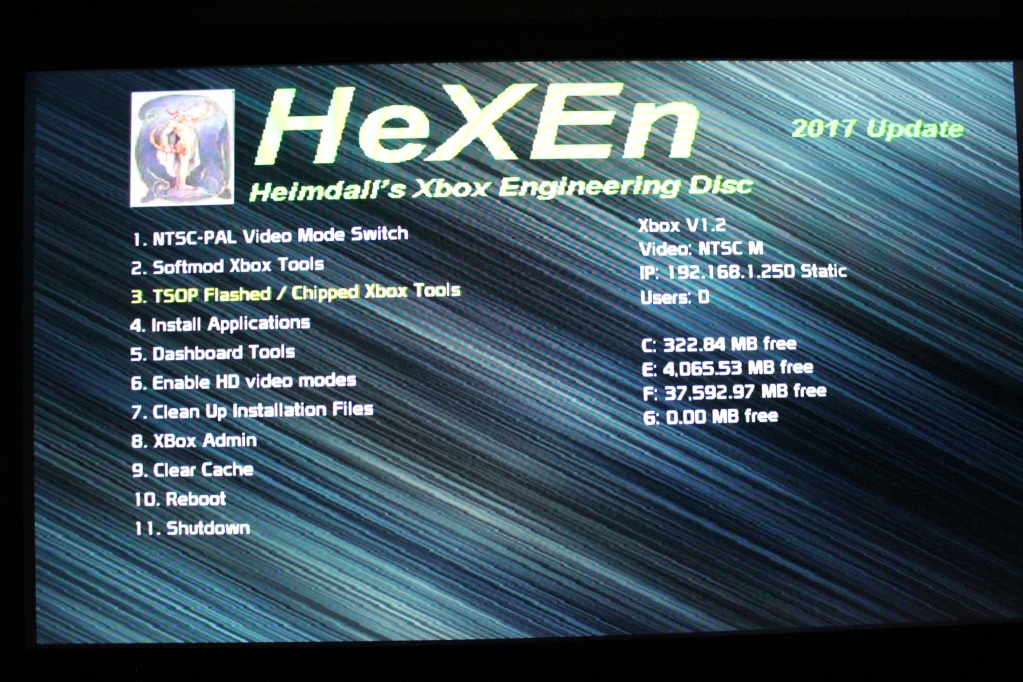 Original Xbox HeXEn main screen