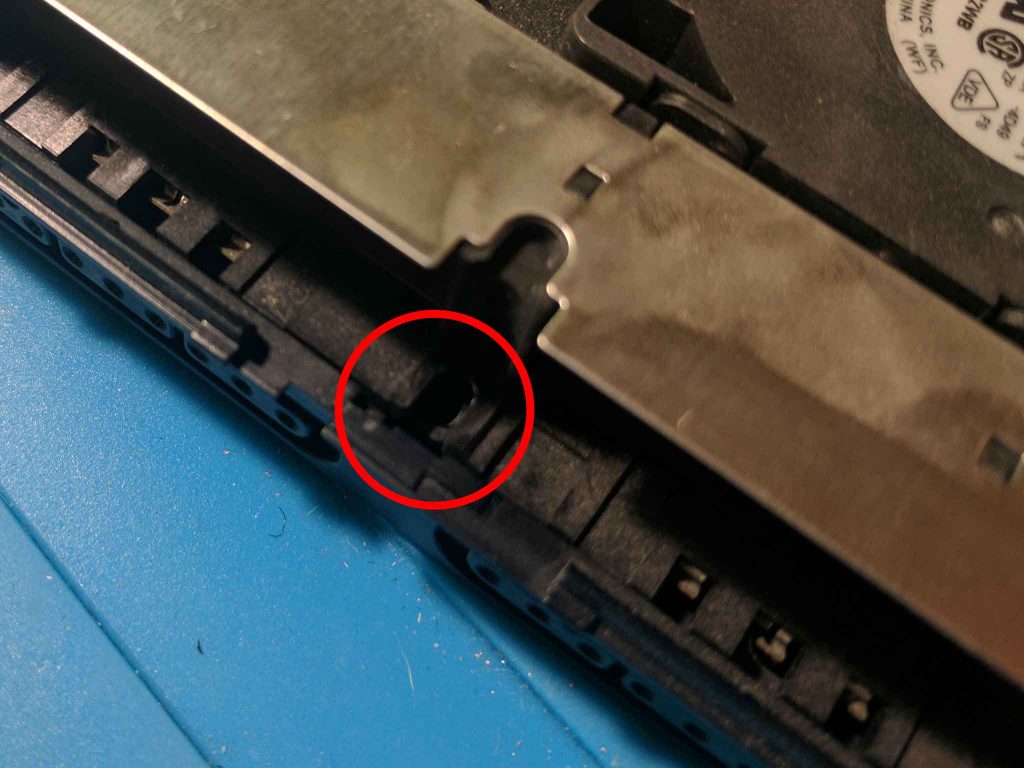 Removed memory card screw