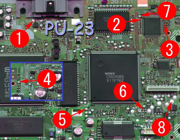 PU-23 Mayumi v4 modchip installation diagram