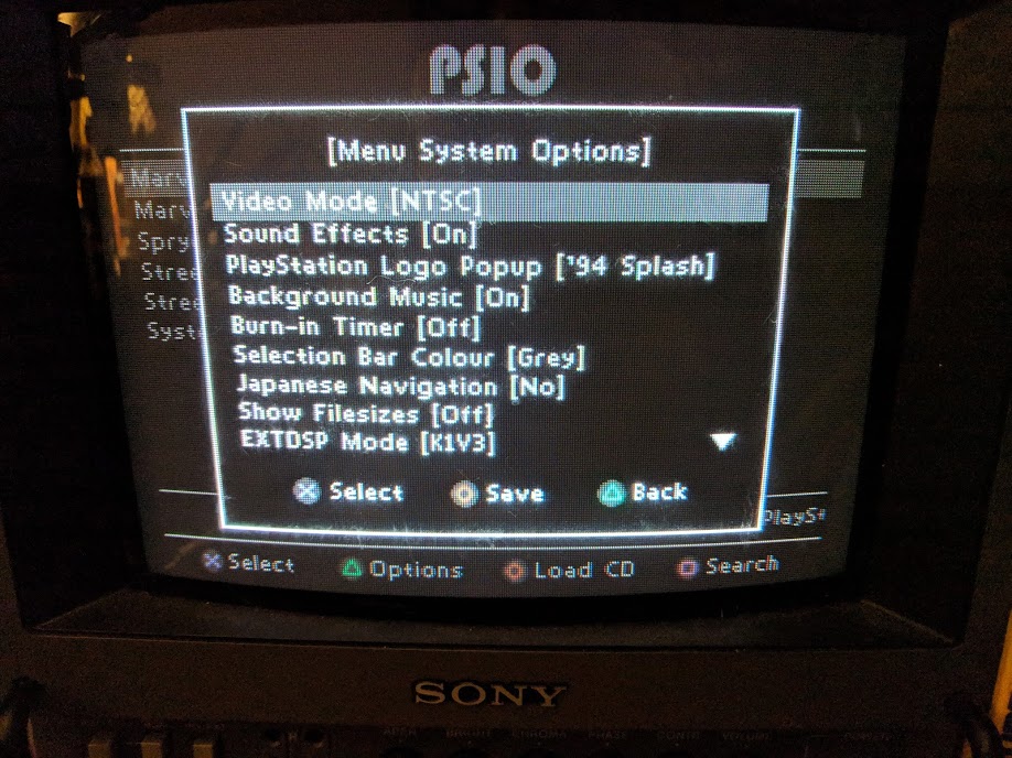 PSIO configuration options