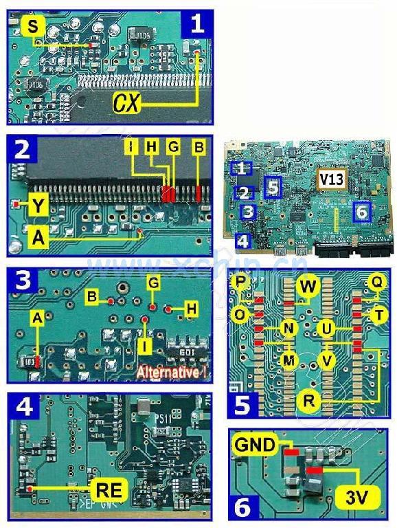 V13 Modbo modchip installation diagram - William Quade