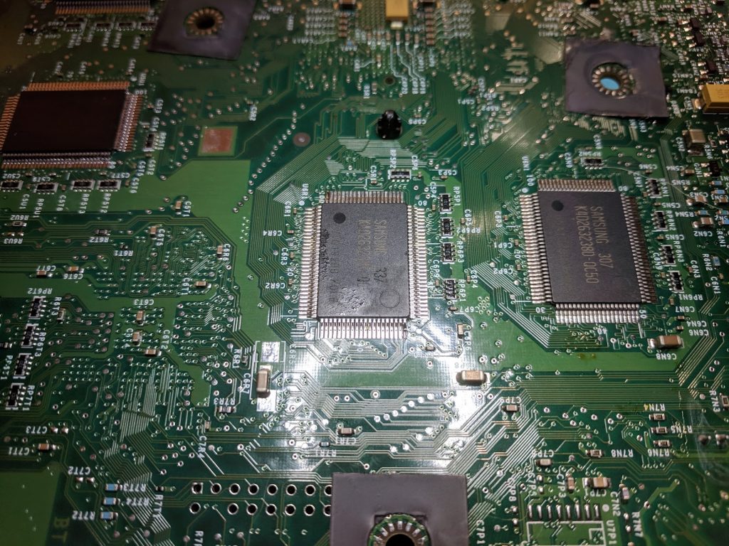 Original Xbox RAM soldered corners