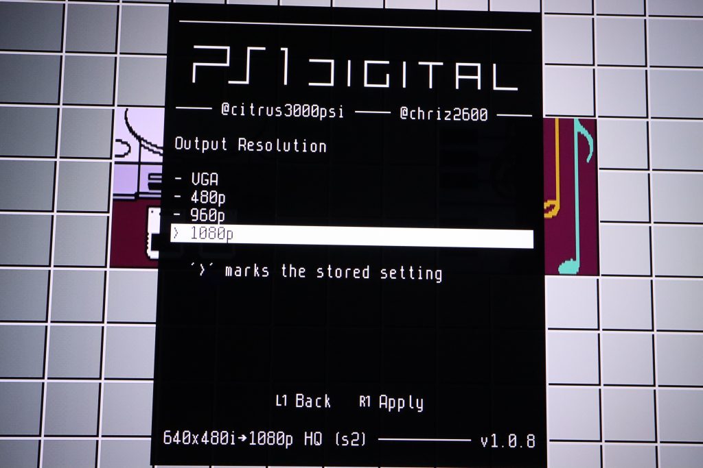 PS1Digital output resolution
