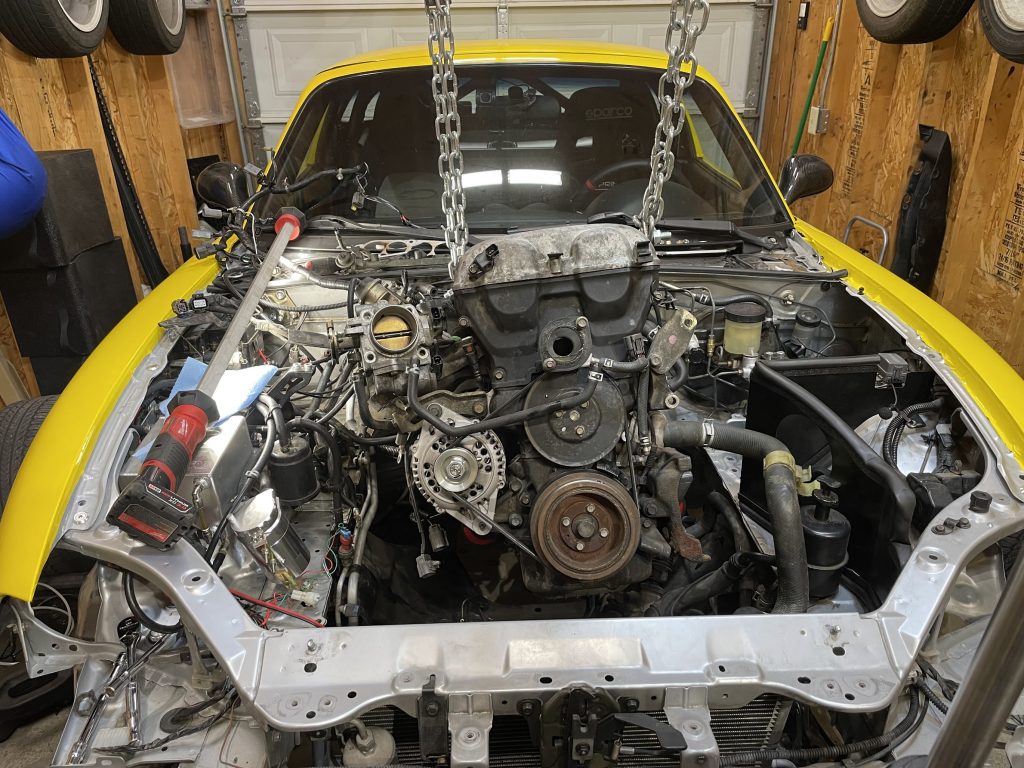 NB Miata project - Engine out work: Rear main seal, coolant reroute