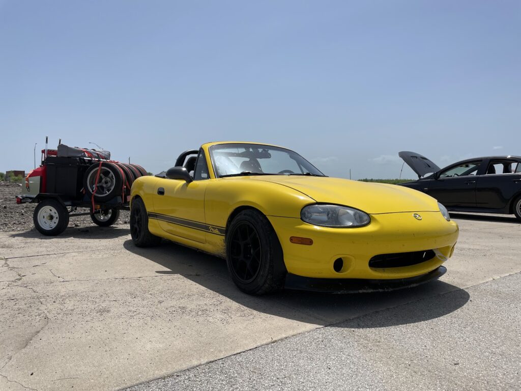 NB Miata tire trailer, June 2022