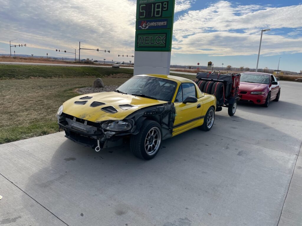 NB Miata, tire wall damage, October 2022