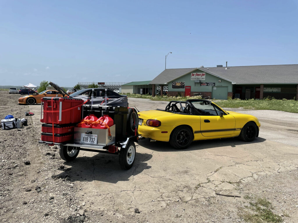 Miata tire trailer at Raceway Park of the Midlands