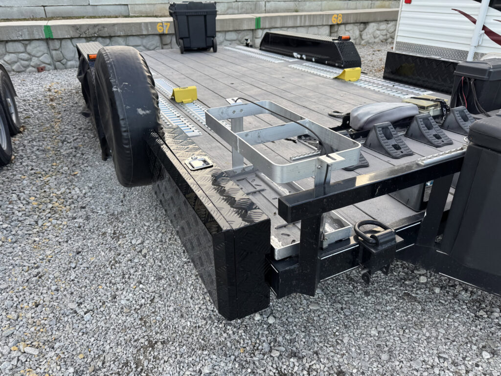 Open race car hauler trailer enhancements